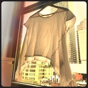 Zara TRF white t-shirt, long sides